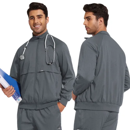 Imagen 1 del producto Chaqueta médica para hombre y mujer, bata exfoliante, bata de laboratorio de Hospital, ropa para médicos, enfermeras, ropa para exteriores, ropa de trabajo para clínica Dental quirúrgica