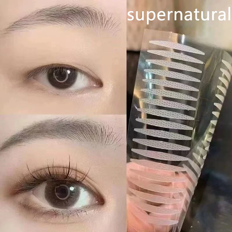 เทปมองไม่เห็นเปลือกตาสองชั้น 200 ชิ้น ไหมขัดฟันธรรมชาติ แถบสีเบจอ่อน มีกาวในตัว แต่งตาธรรมชาติและเครื่องมือ