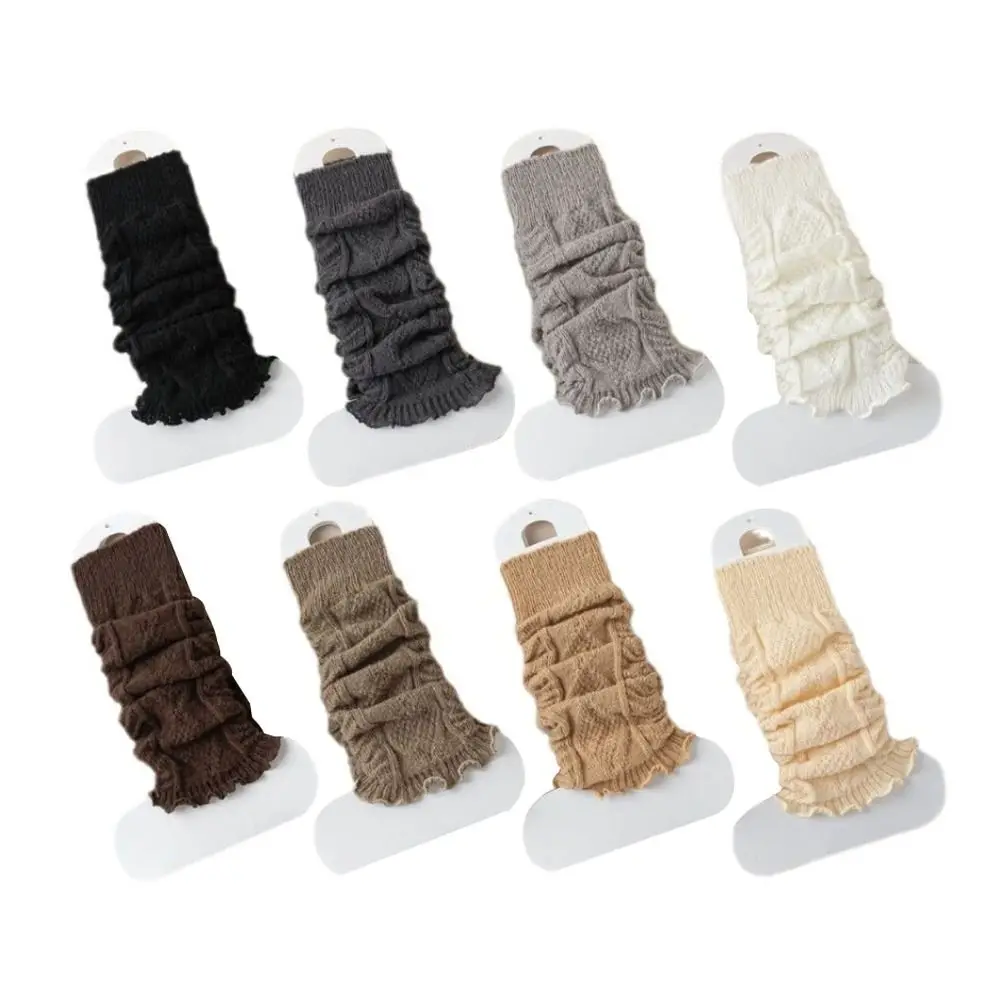 Calentadores de piernas tejidos de Color sólido lindo dulce cálido cubierta de pie Lolitas calcetines de punto Otoño Invierno