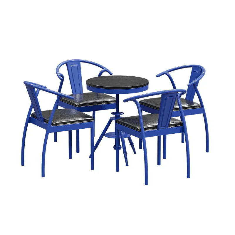 

Outdoor table and chair combination simple snack milk tea dessert restaurant commercial catering rotating table and chair