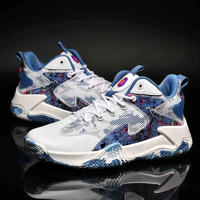Scarpe da basket da uomo ammortizzazione traspirante scarpe sportive indossabili antiscivolo allenamento in palestra Sneakers da basket atletiche