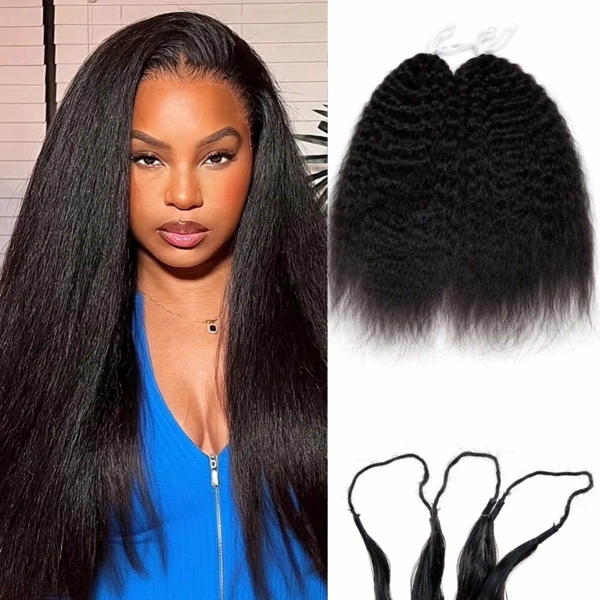 

100% натуральные невидимые прямые кудрявые волосы для плетения крючком, петлевые, с эффектом перьев, натуральные человеческие волосы для наращивания, предварительно разделенные, без узлов