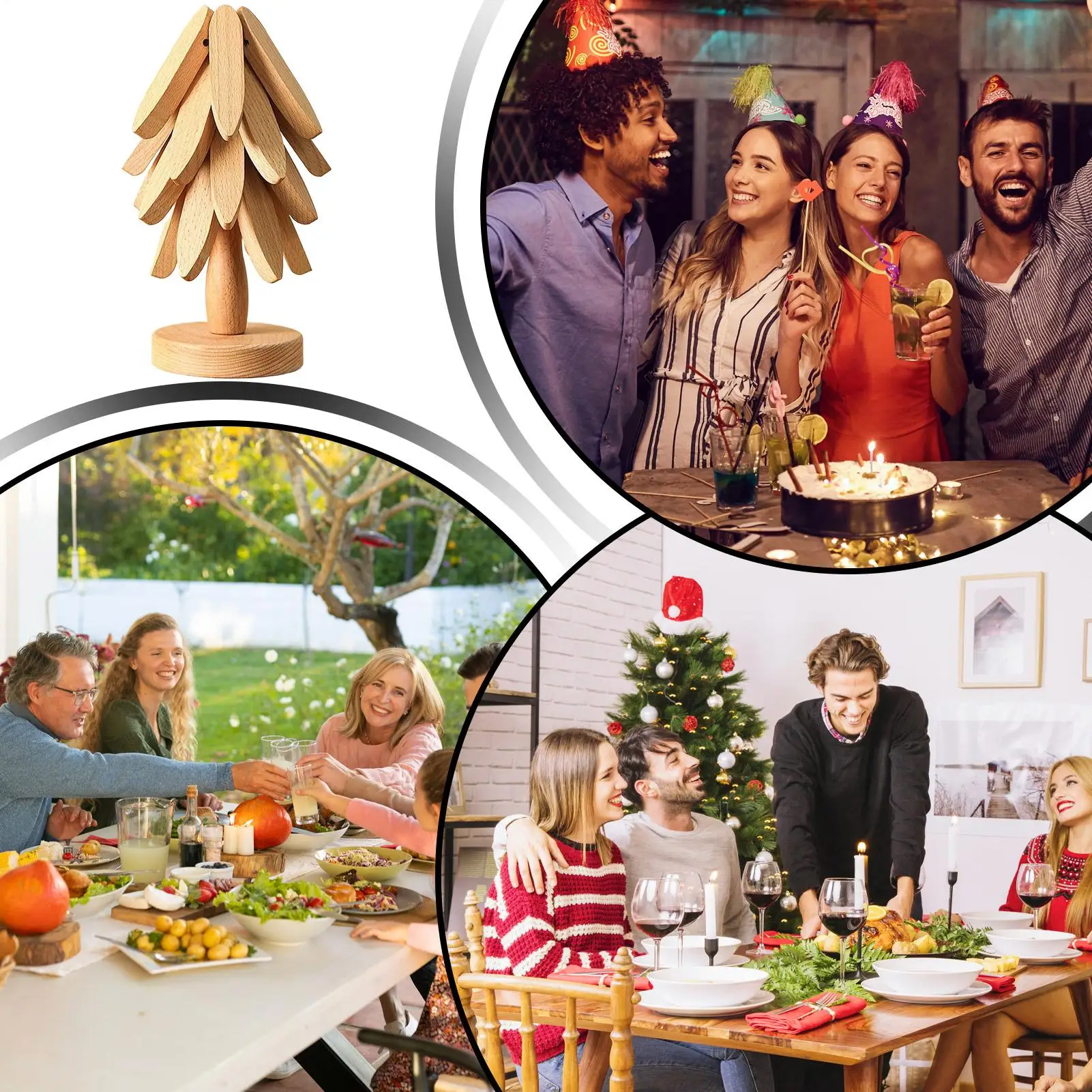 

Wood Trivet Tree Wooden Coaster Waterproof Dining Coaster For Cookware Stove Pan Cup Teapot Hot Dishes Bowl Kitchen Dining Table