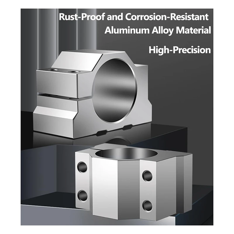 Spindle Clamp Motor Bracket, Aluminum Bracket Clamp With 4 Screws For CNC Engraving Machine Motor Mounting Bracket