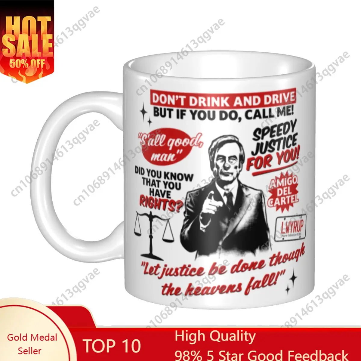 

Better Call Saul Saul Goodman Mugs TV Movie Ceramic Milk Tea Coffee Cups 11 oz Ceramic Mugs Water Drinking tee juice Cups