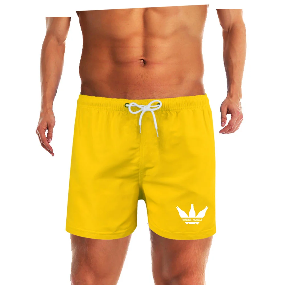 New Hot Summer Swim Trunks Sport Gym Running Shorts Male Beachwear Luxury Beach Shorts Quick Dry Men Mesh Lining Beach Shorts