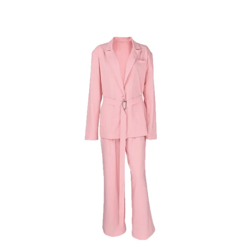 Women 2026 Autumn Winter New Hot Selling Luxury Cotton Linen Blazer Suit Two Piece Set Elegant Design Office Commute Trendy Chic