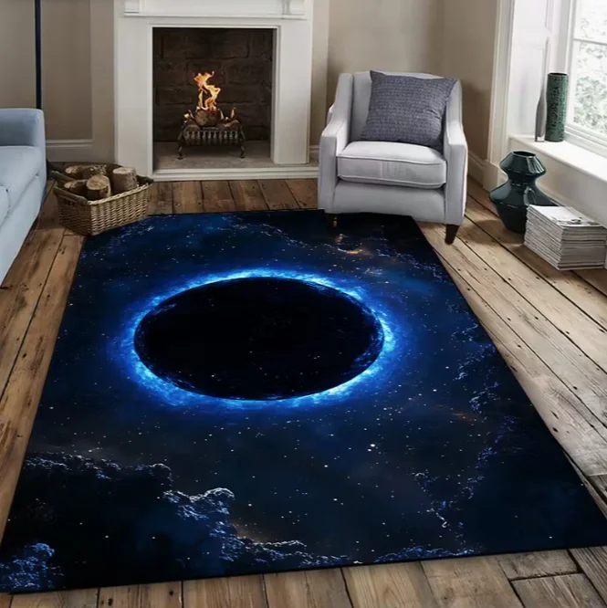 Space Astronaut Themed Floor Mat Carpet with Planet and Star Patterns Living Room Bedroom Bathroom Game Room Room Decoration