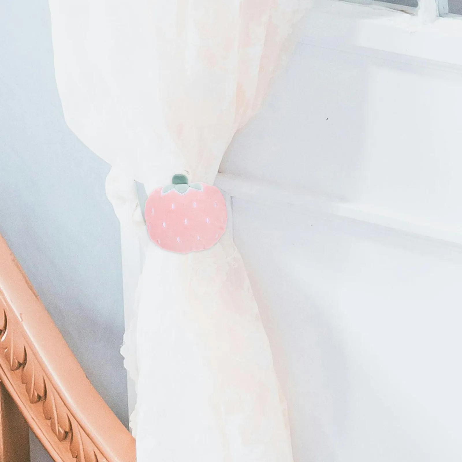 2Pcs Fruit Curtain Tiebacks Elegant Simulation Fruit Design for Living Room Bedroom Wedding Garden Balcony Home Office