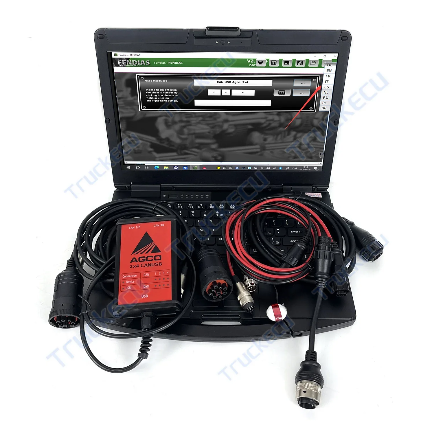 For Massey Ferguson Fendt AGCO 2x4 CANUSB Tractor Agriculture for AGCO EDT Electronic Diagnostic Tool + key dongle+CF54 Laptop