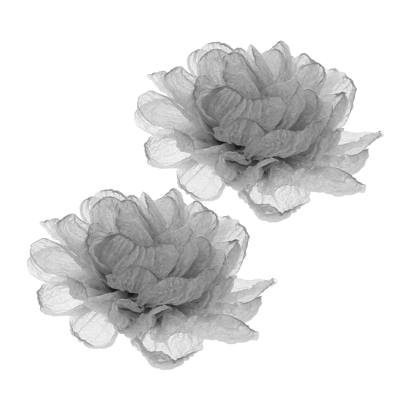 

2 Pcs Shoes Clips for Women High Heel Removable Buckle on Embellishments Decorations Grey Flower