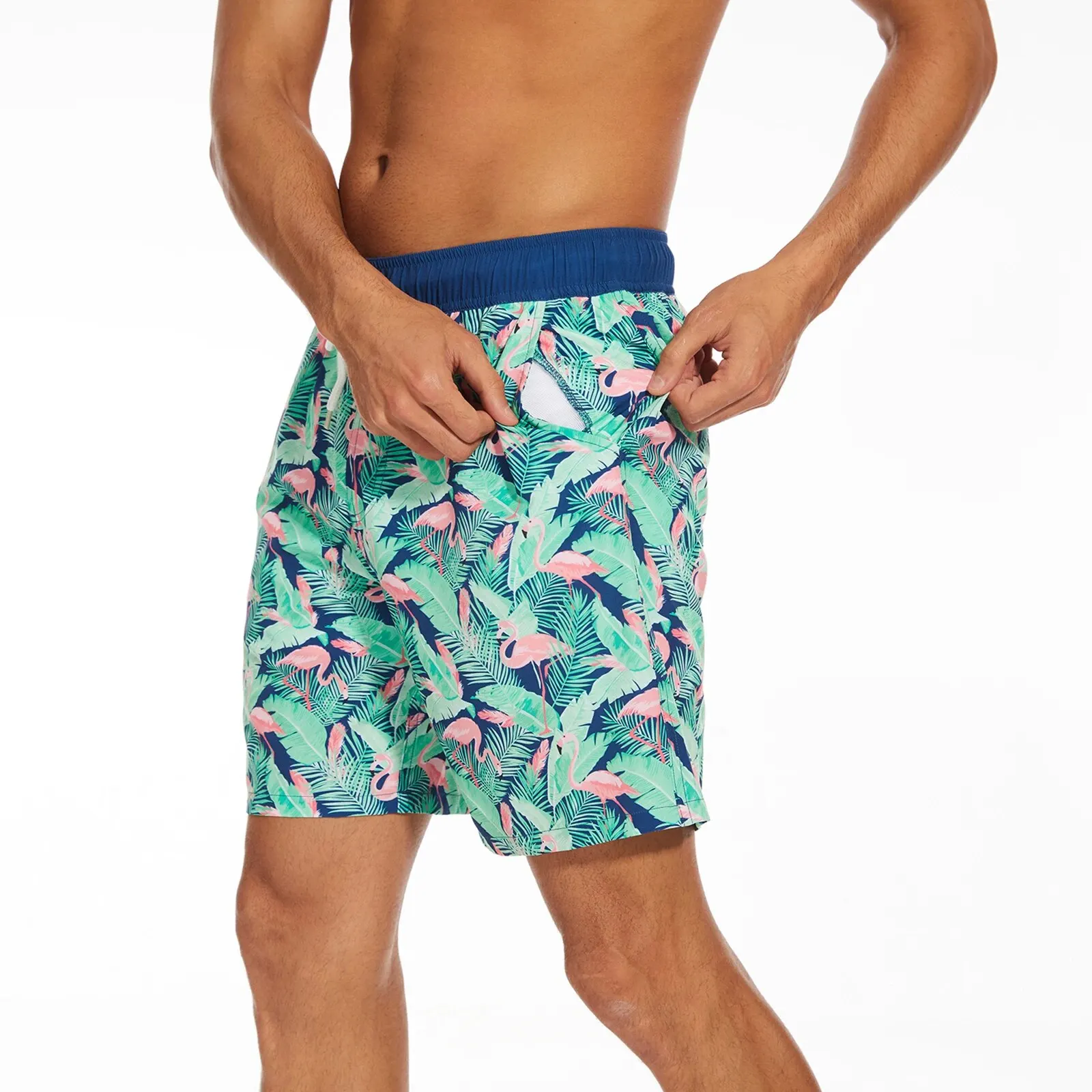 Summer New Men\'s Shorts Fashion Vacation Beach Pants Men\'s Plus size Four-Corner Qmilch Lining