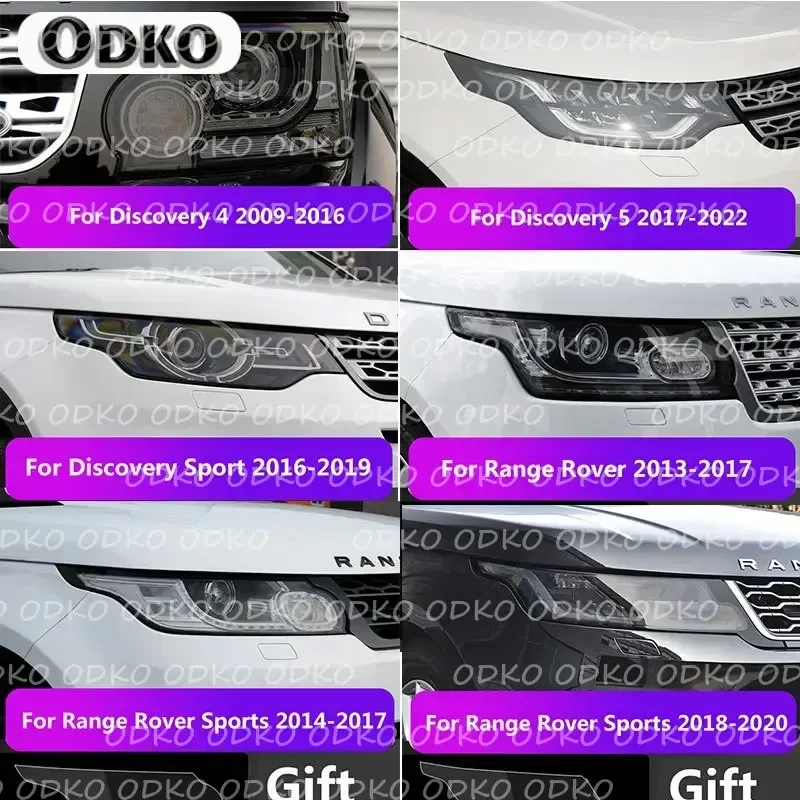 2Pcs Car Covers Headlight Protective Film For Land Rover Discovery 5 4 Sport Range Rover Evoque Velar Sticker Accessories