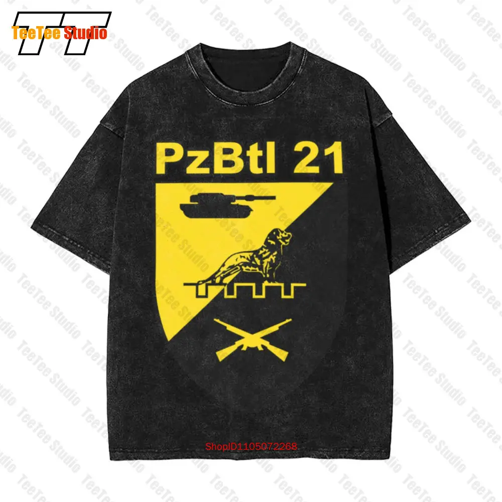 

Pzbtl 21 Танковый батальон Бундесвейер Bw Герб Значок Эмблема Винтажная футболка большого размера 4876 G418