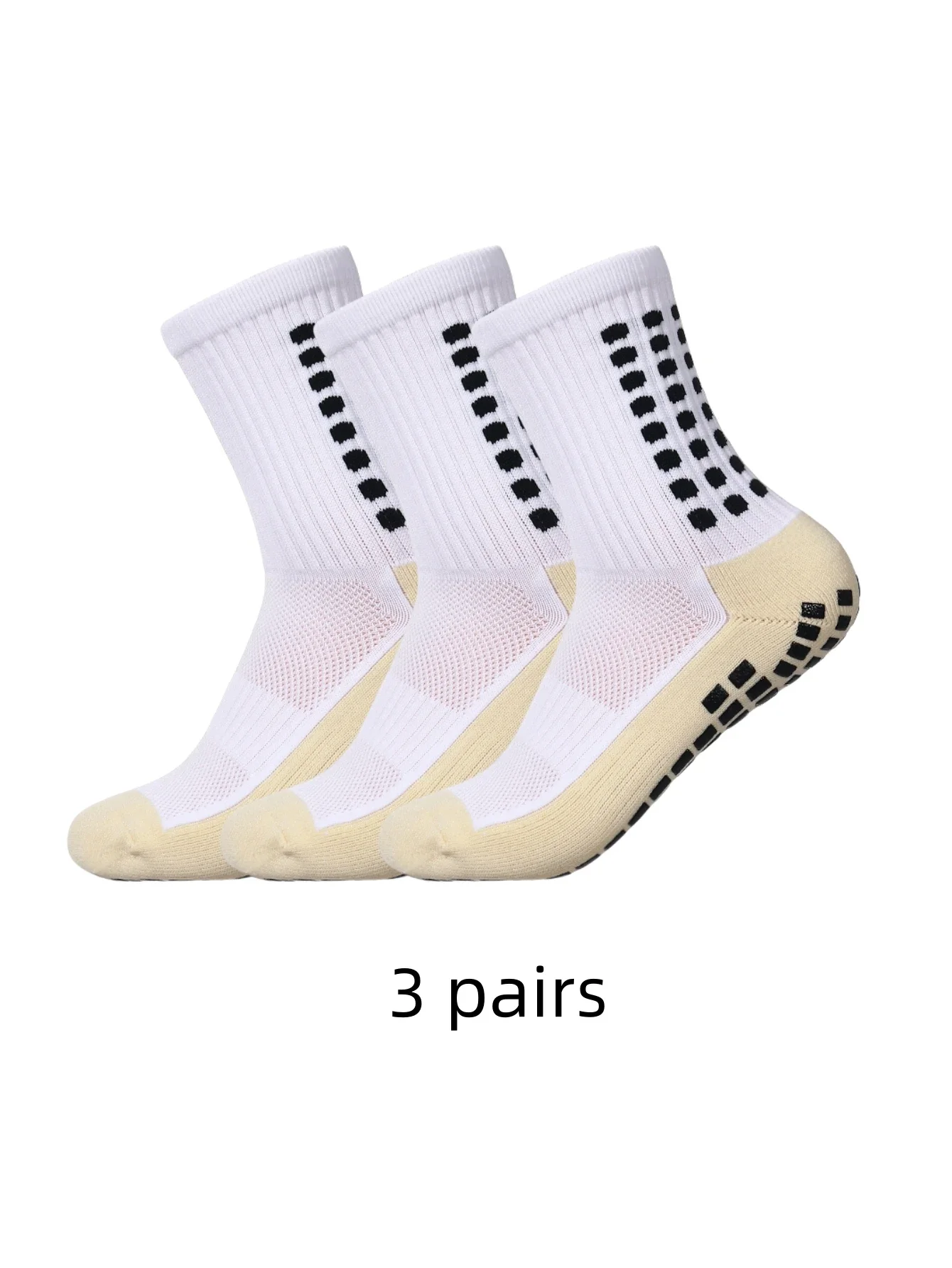 3 pairs of anti-skid classic sports socks with adhesive points, football socks Basketball socks