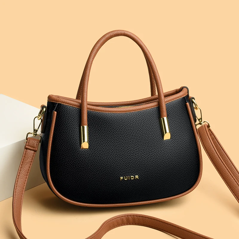 

Retro Designer Leather Messenger Bags For Women Classic Brand Handbags Luxury Travel Crossbody Bag Female Leisure Shoulder Bag