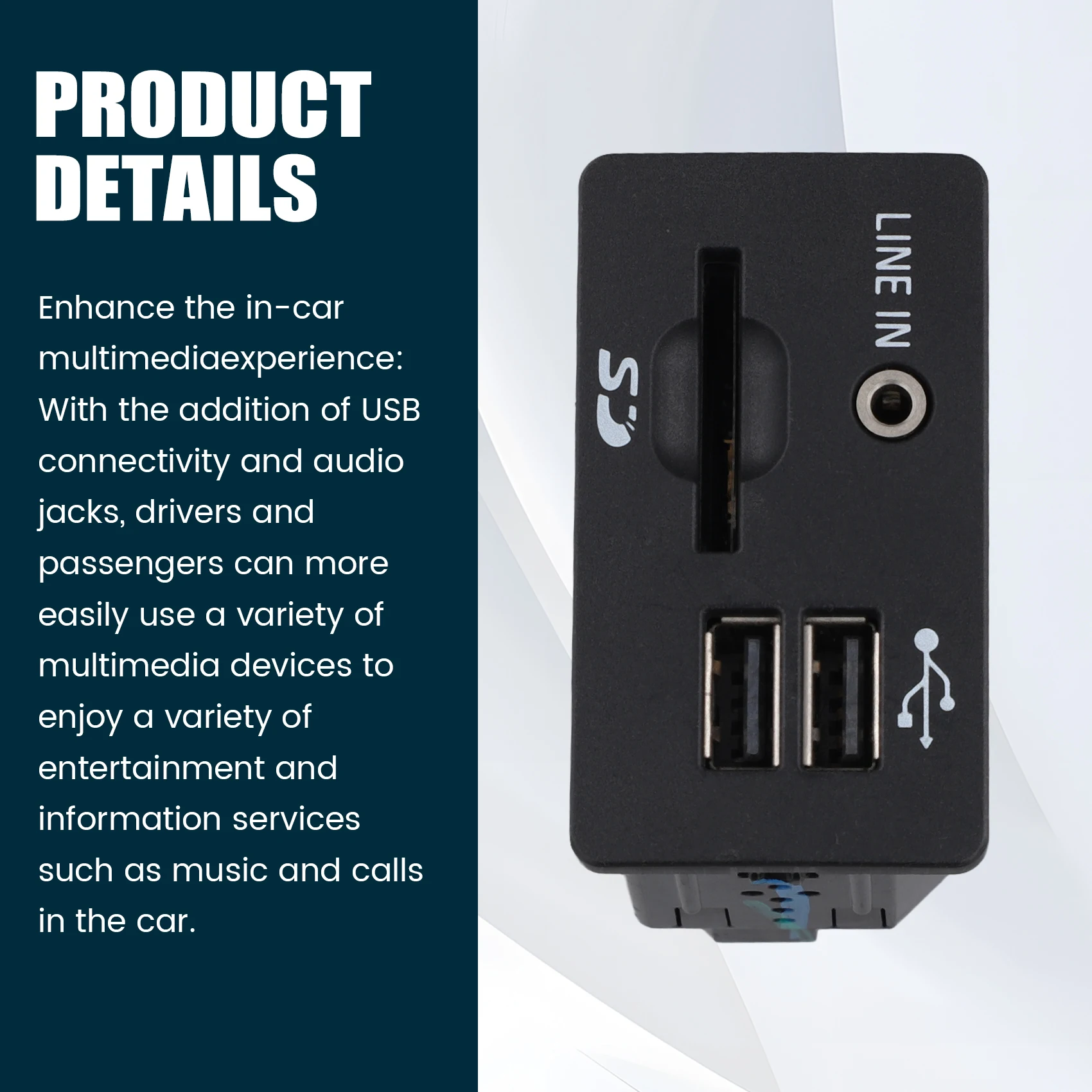 Car USB Connector Aux & SD Card Port for Ford S-MAX 2016 EM2T-14F014-AB