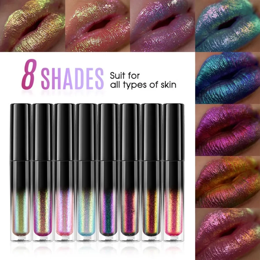 Private Label 14colors Chameleon Lipgloss High Pigmented Waterproof Long Lasting Easy To Use Glitter Lips Beauty Makeup Bulk