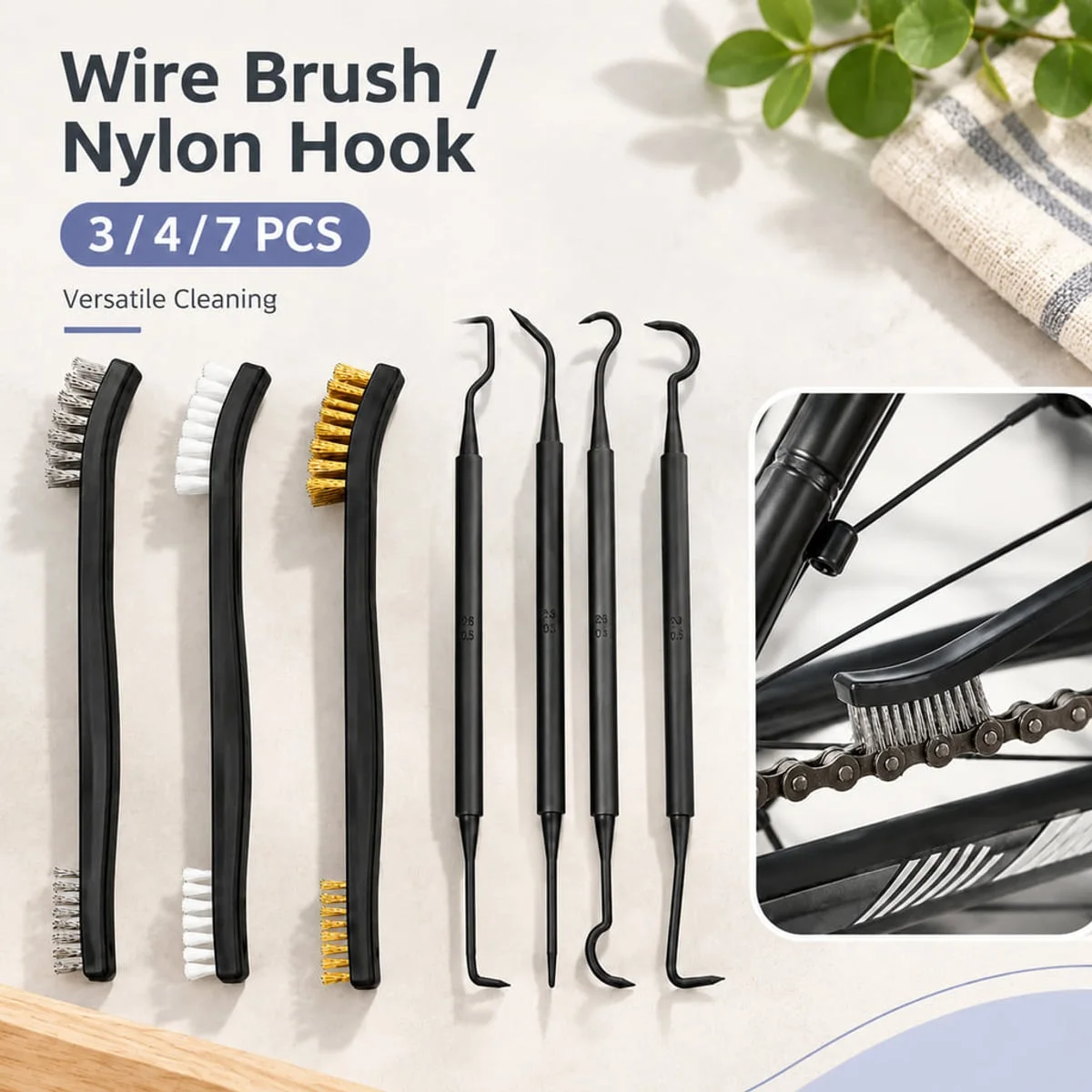 Dual Ended Detail Cleaning Brush Pick Set With Slim Long Handles for Dust Debris and Stubborn Grime in Tight Crevices
