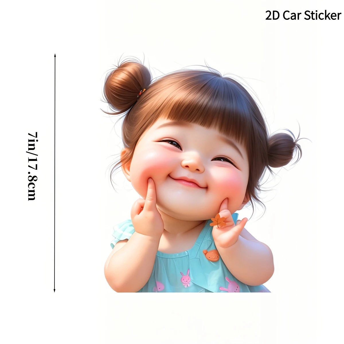 1Pc 2D Flat Cute Chubby Girl Vinyl Sticker, Waterproof Decal for Car Motorcycle Laptop Water Bottle Cup Wall Phone, Holiday Gift