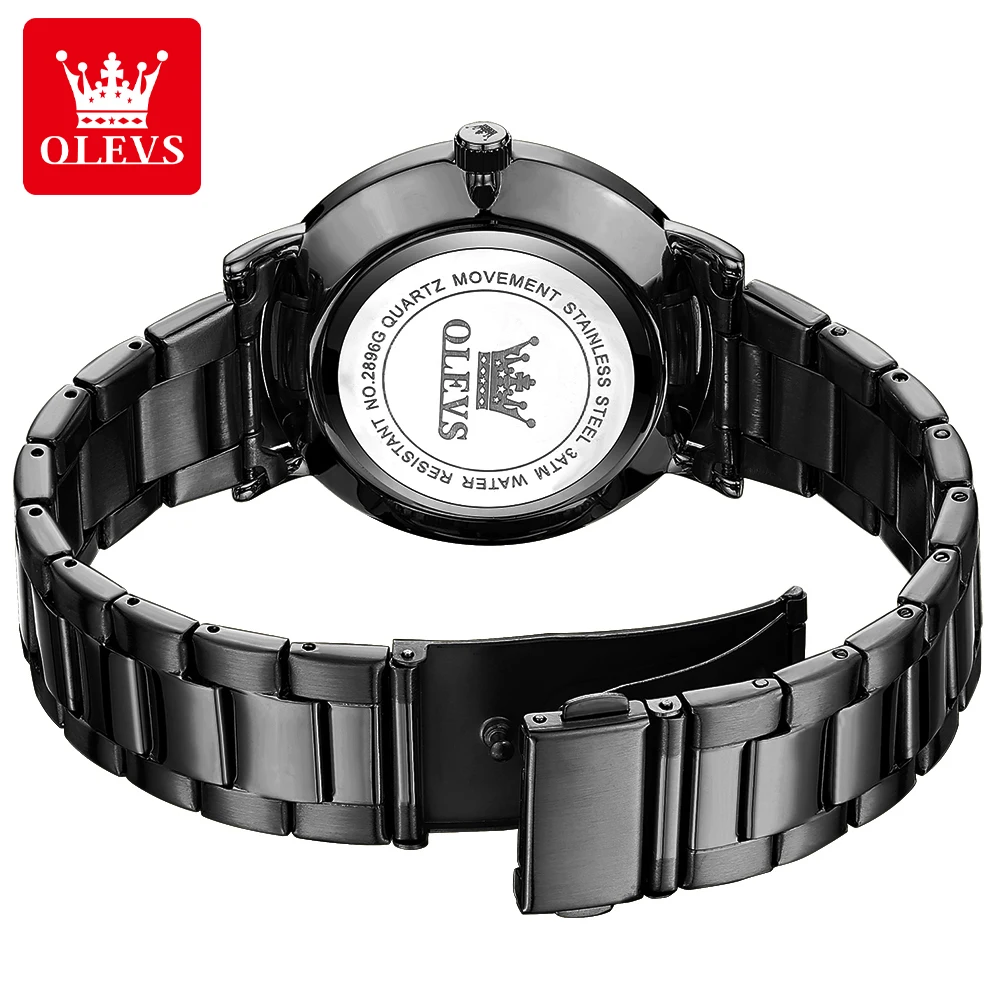 OLEVS-Montre-bracelet à quartz étanche pour homme, acier inoxydable, date automatique, cadran de 40mm, montres de marque supérieure, simple, original, TY701