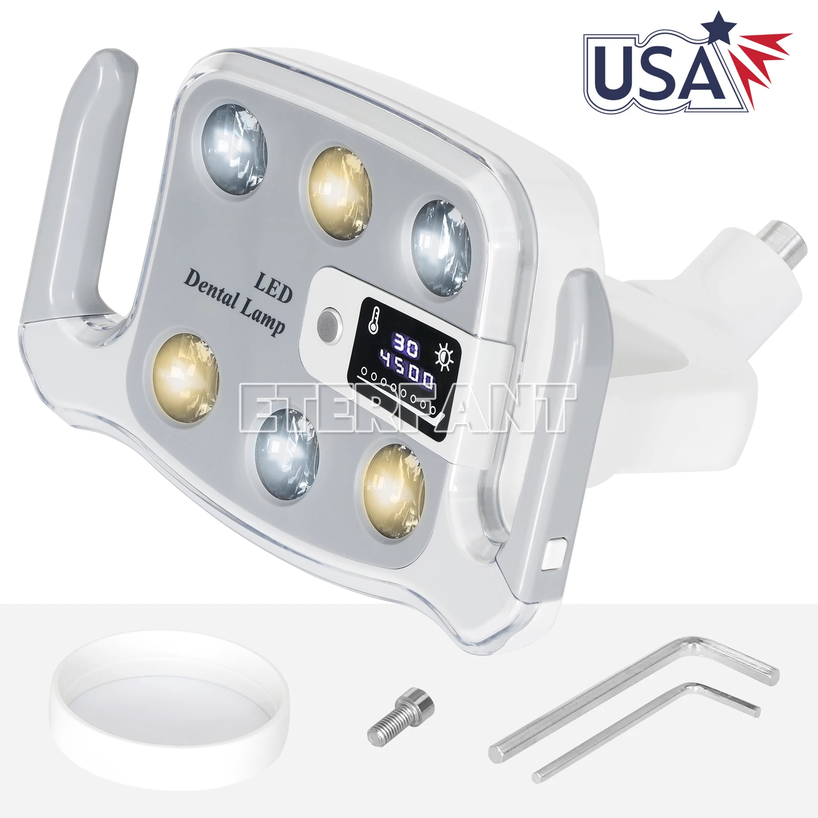 

ETERFANT Dental 6 LED Operation Light for Dental Unit Chair, 9W Oral Lamp φ22mm Interface LCD Screen Adjustable US