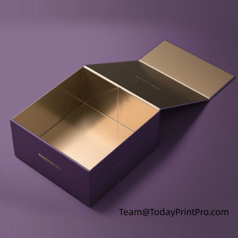 Custom Logo Luxury Matte Rigid Black Gift Box Magnetic product Closure Cardboard Paper Box Folding