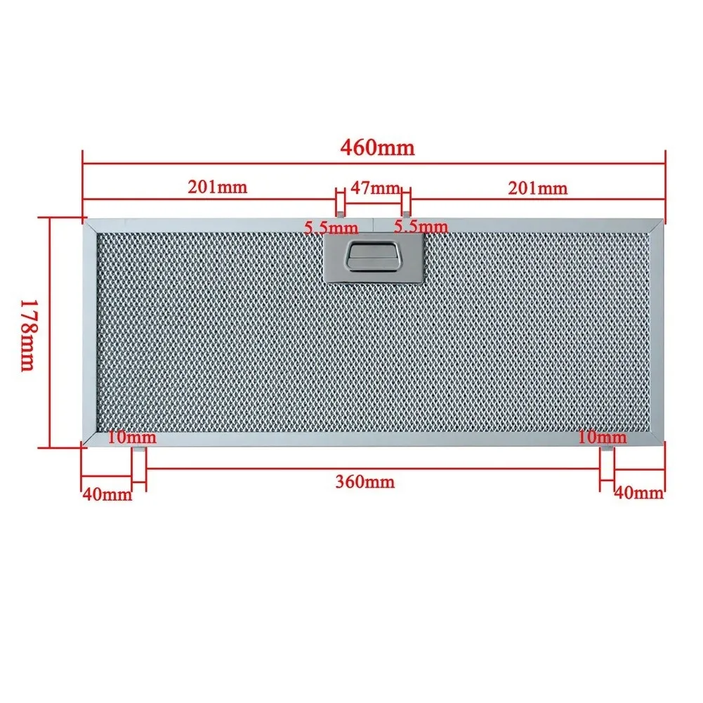 2026 New Aluminum Range Hood Filter 460x178mm 5-Layer Metal Grease Trap For Kitchen Exhaust Fans Easy Clean Air Purification