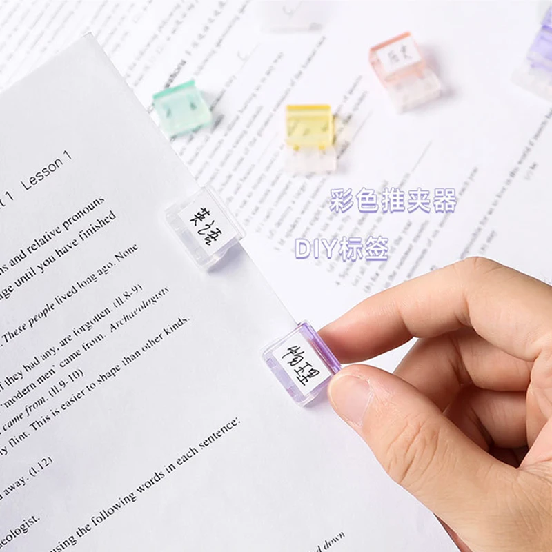 

20pcs Staples Paperclips Kawaii Transparent Paper Clips Documents Notebook Bookmarks File Index Page Holder Clamp Binder Clips