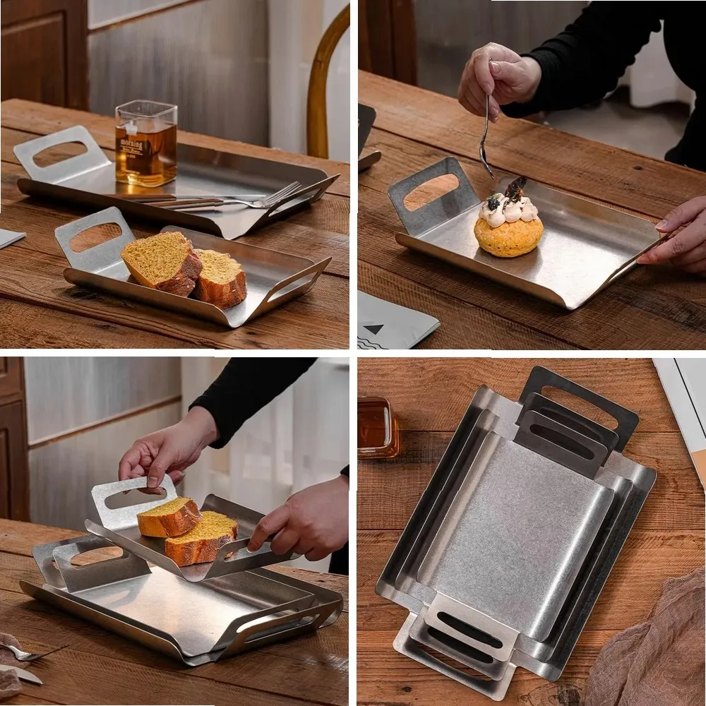 

Industrial Style Creativity Stainless Steel Tray Simplicity Home use Storage Tray Restaurant Breakfast Fruits Bread Storage tray