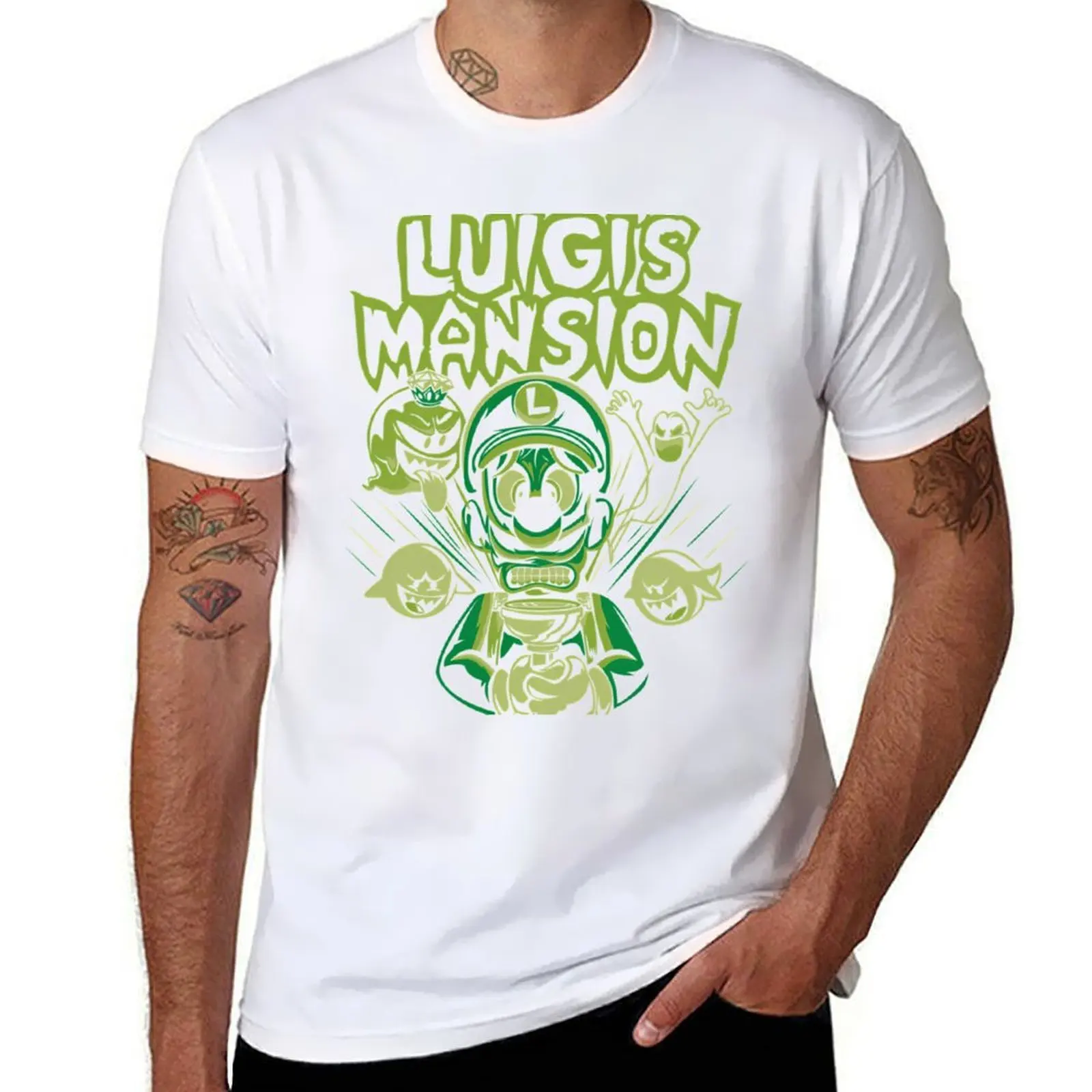 

LuigisMansion Retro Video Game T-Shirt man t shirt heavy cotton man t shirt graphic T-Shirt