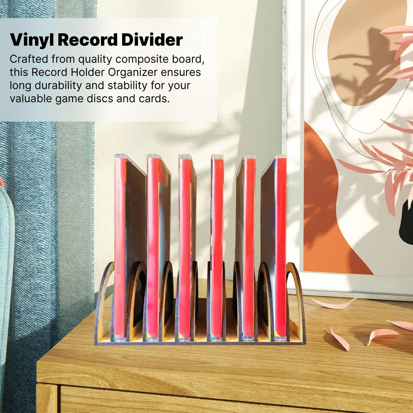 Vinyl Record Divider Compact Shelf Storage Organizer Reusable Record Holder for Game Discs and Cards