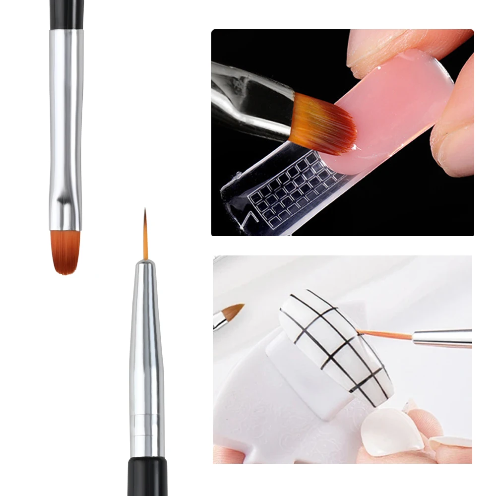 3Pcs/SET French Stripe Nail Art Liner Brush Set Dual Use Nail Brush Nail Art Brush Line Painting Pen UV Gel Brushe Manicure Tool