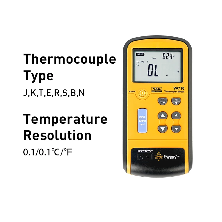 

VA710-2 Portable Multifunction Thermocouple Multimeter Calibrator Customizable 5 Digit Large LCD ODM OEM Support