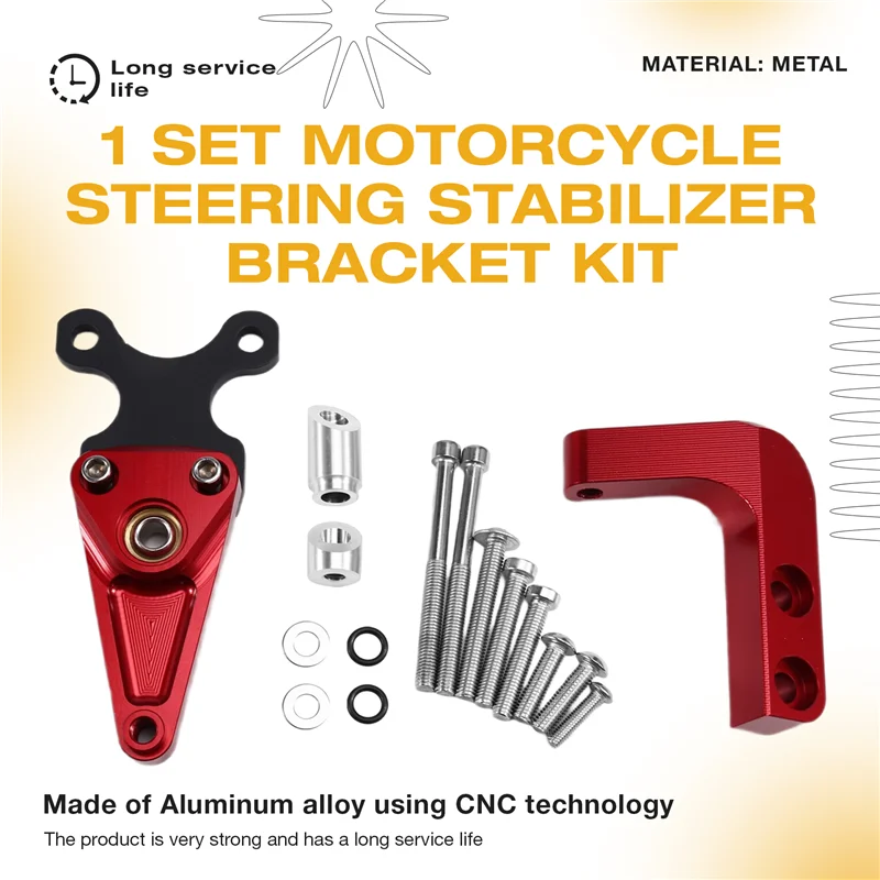 Kit staffa ammortizzatore di sterzo AUTO per Honda CBR650R CBR 650R 2019-2024 - Gruppo di montaggio stabilizzatore moto Rosso