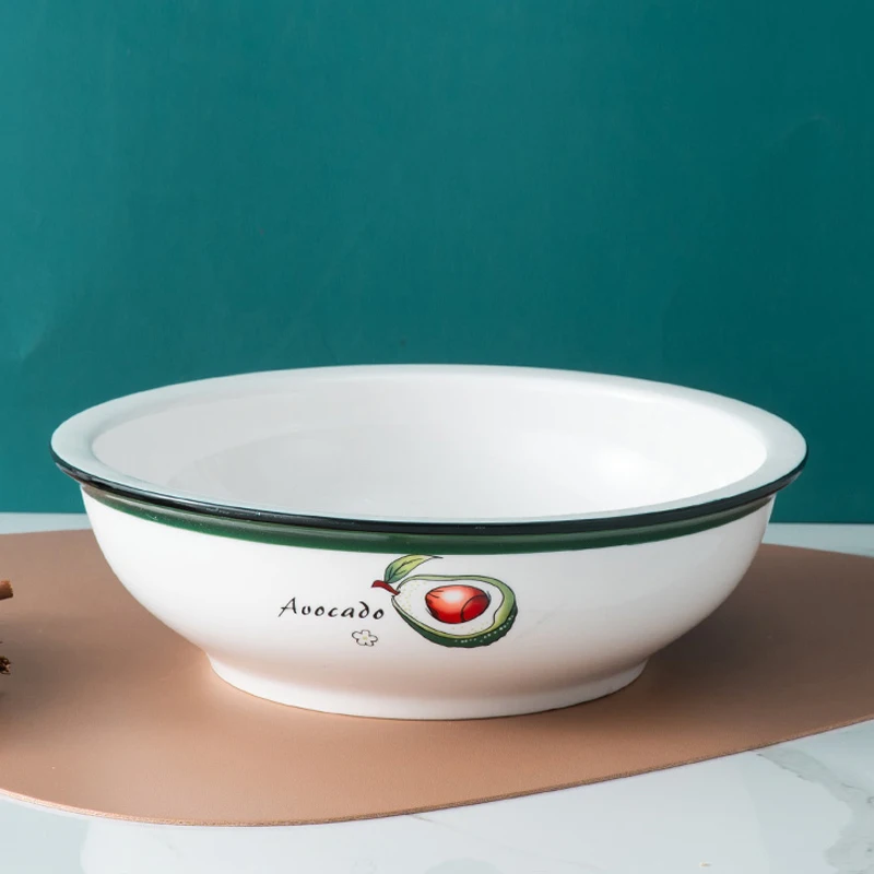 

Большая суповая миска/миска для лапши в скандинавском стиле, простая, креативная, для домашнего использования, с растительным узором, в европейском стиле