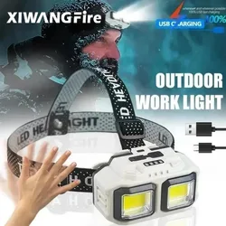 Powerful COB Headlamp Torch USB Rechargeable Flashlight Headlight Waterproof Head Light Camping Fishing Mining Light Lamp Torch