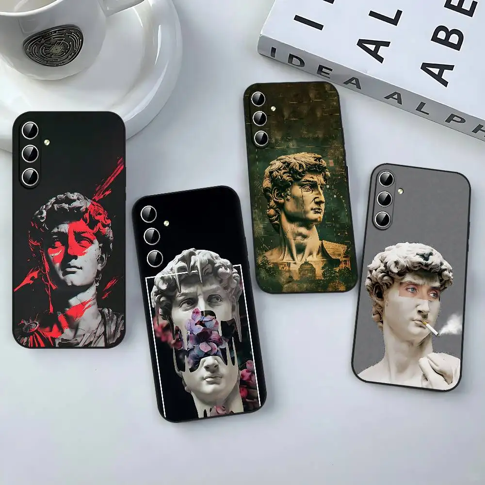 

Art D-David Statue Phone Case For Samsung S24, S25 22,30,Note20,Lite,Ultra,5G,Plus,FE Black Cover