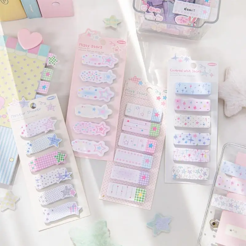 Memos Memos Pad Star Label Stlat Stlat Athetic Sticky Note น่ารักแท็บดัชนี Notepads ที่น่ารัก