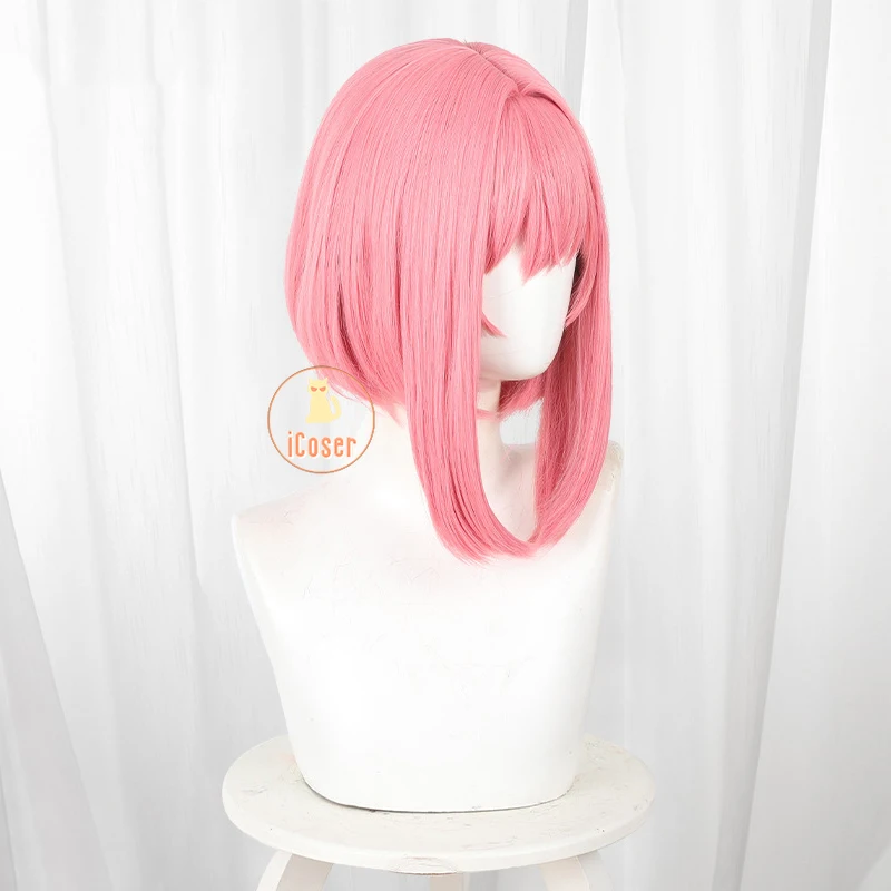 Anime 100 Kanojo Hanazono Hakari Cosplay Wig Pink Short Hair White Flower Hairpins Halloween Party Women Girls Props Accessory