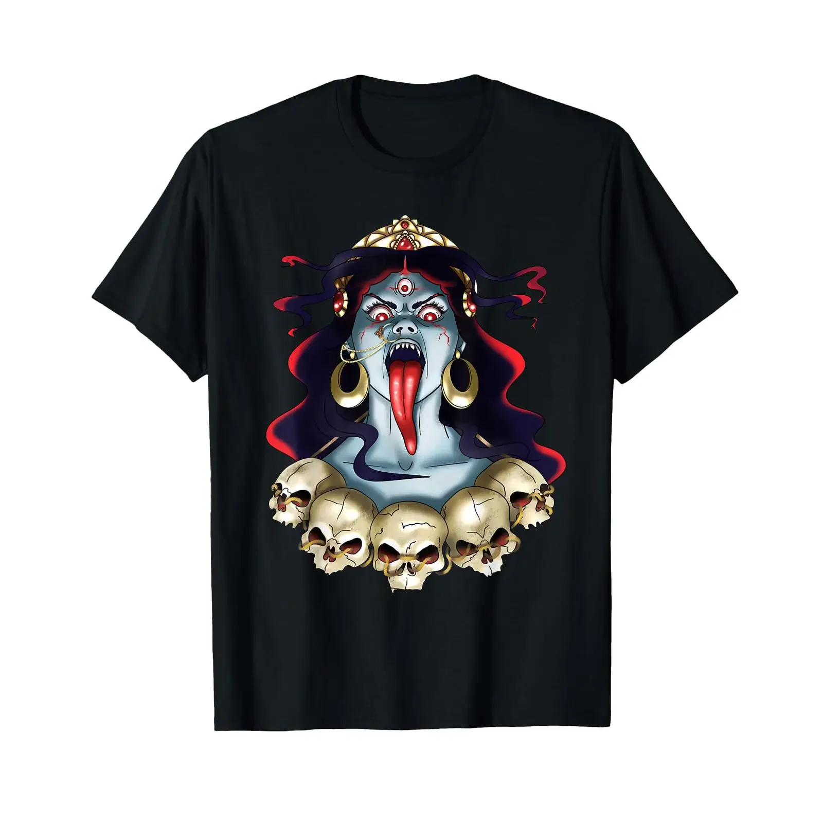 Kali India Hinduism Buddhism Hinduist Goddess T Shirt black vintage Washed Casual Versatile Stylish designer clothes Soft