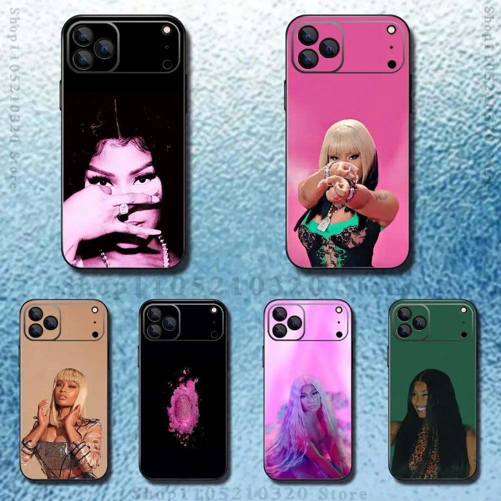 

N-Nicki Minaj Rapper Phone Case For iPhone 17,16,15,14,13,12,11 ,Pro Max,XS,X,XR,SE,Mini,8,7,Soft Silicone Black Cover