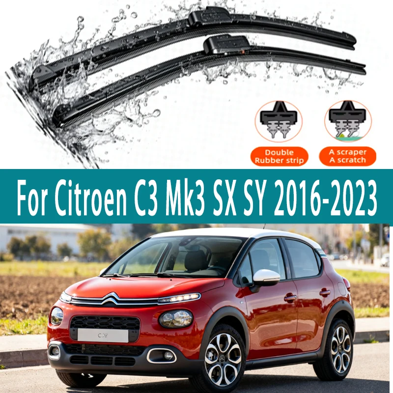 

Щетки стеклоочистителя с левым рулем для Citroen C3 Mk3 SX SY 2016-2023, лобовое стекло 26 "16" HD щетки, аксессуары