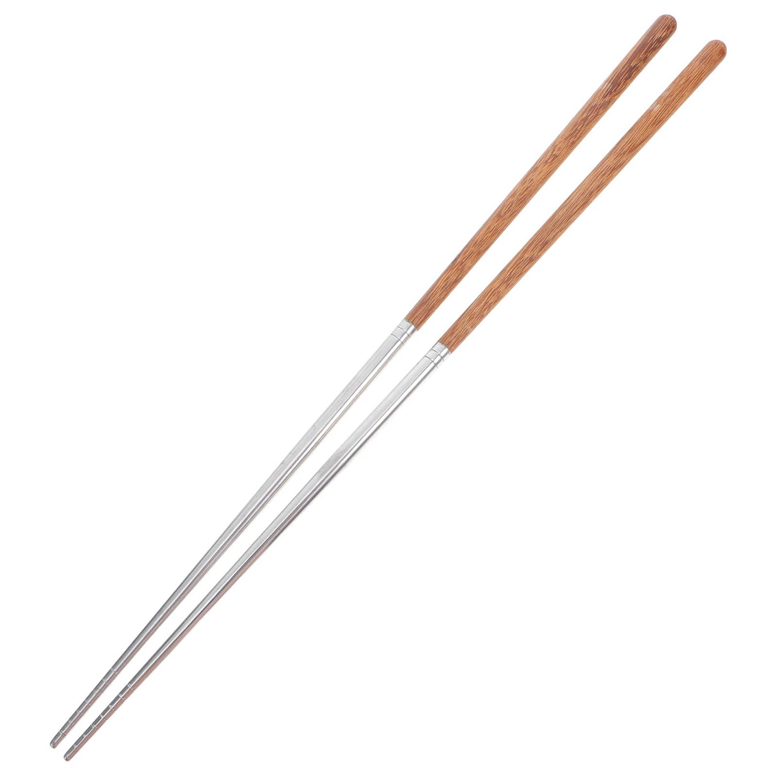 

Lengthened 304 Stainless Steel Chicken Wing Wood Chopsticks Long Cooking Anti Slip Scald Proof Hot Pot Frying Kitchen Tool