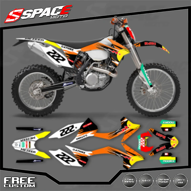 

SPACE индивидуальная мотоциклетная графическая фоновая наклейка для KTM 2012 2013 EXC 2011 2012 SX SXF 125 250 300 450 наклейки наборы наклеек 04