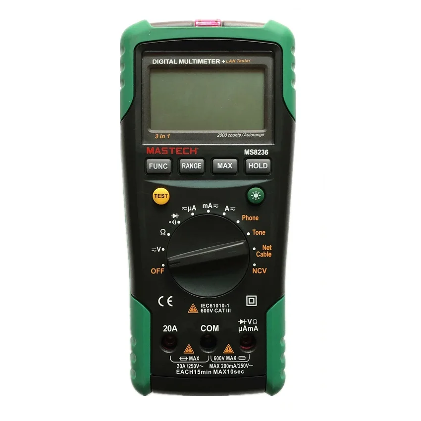 MASTECH MS8236 Digital Multimeter Network Cable Track Tester Tone Telephone Line Check Digital Network Line Tester Non-contact