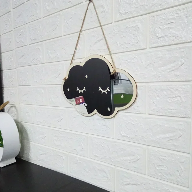 Acrylic Decorative Mirror, Children Ice Cream Stars Cat, Home Wall Decoration Artwork, Wooden Crown Cloud, Nordic Tools