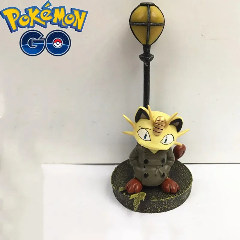 

Pokemon Road Scene Rockets Meowth Doll Model Animation Peripheral Cartoon PVC Decoration Children's Toys Christmas Gift