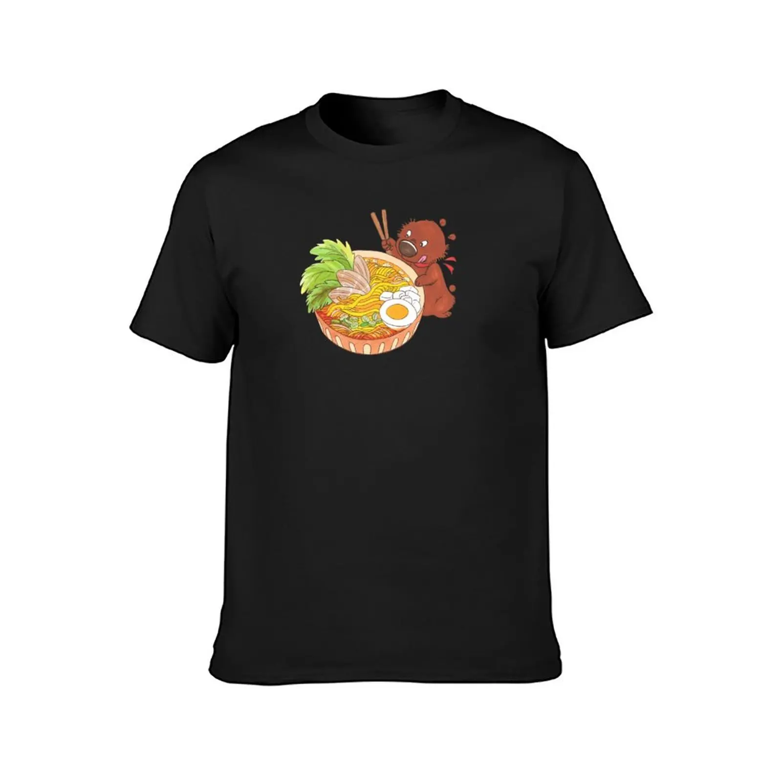 Snug Eating a Bowl of Ramen T-Shirt plain summer tops hippie clothes mens t shirts