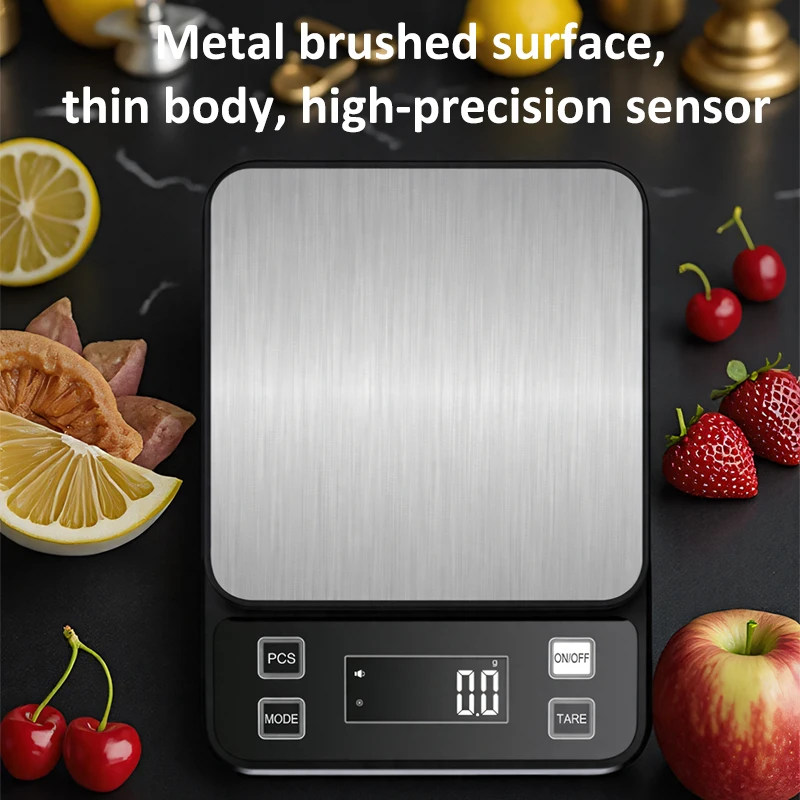 3/5/10kg 0.1g Kitchen Scale IP67 Waterproof Digital Food Scale High Precision Stainless Steel Scale For Baking Cooking Meal Prep